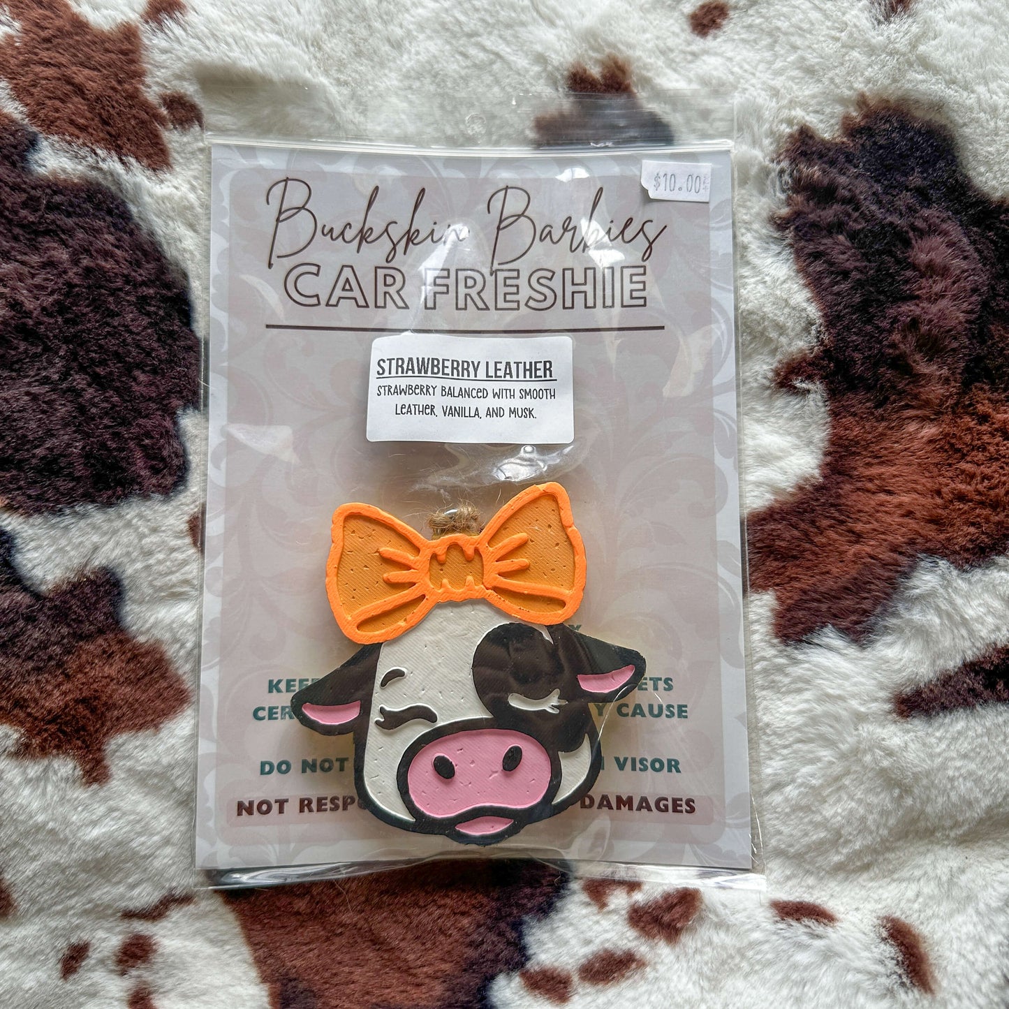 Spotted Cow with Bow Freshie RTS