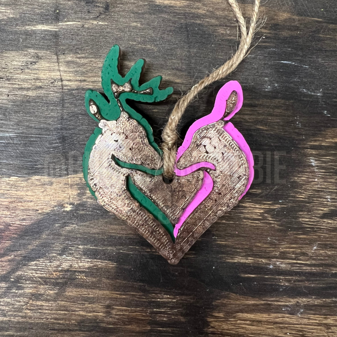 Buck and Doe Heart Freshie