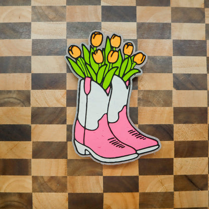Boots with Tulips