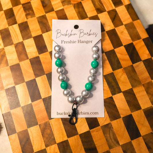 Silver & Green Turquoise Crackle Hanger