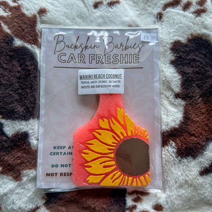 Sunflower Cow Tag Freshie RTS