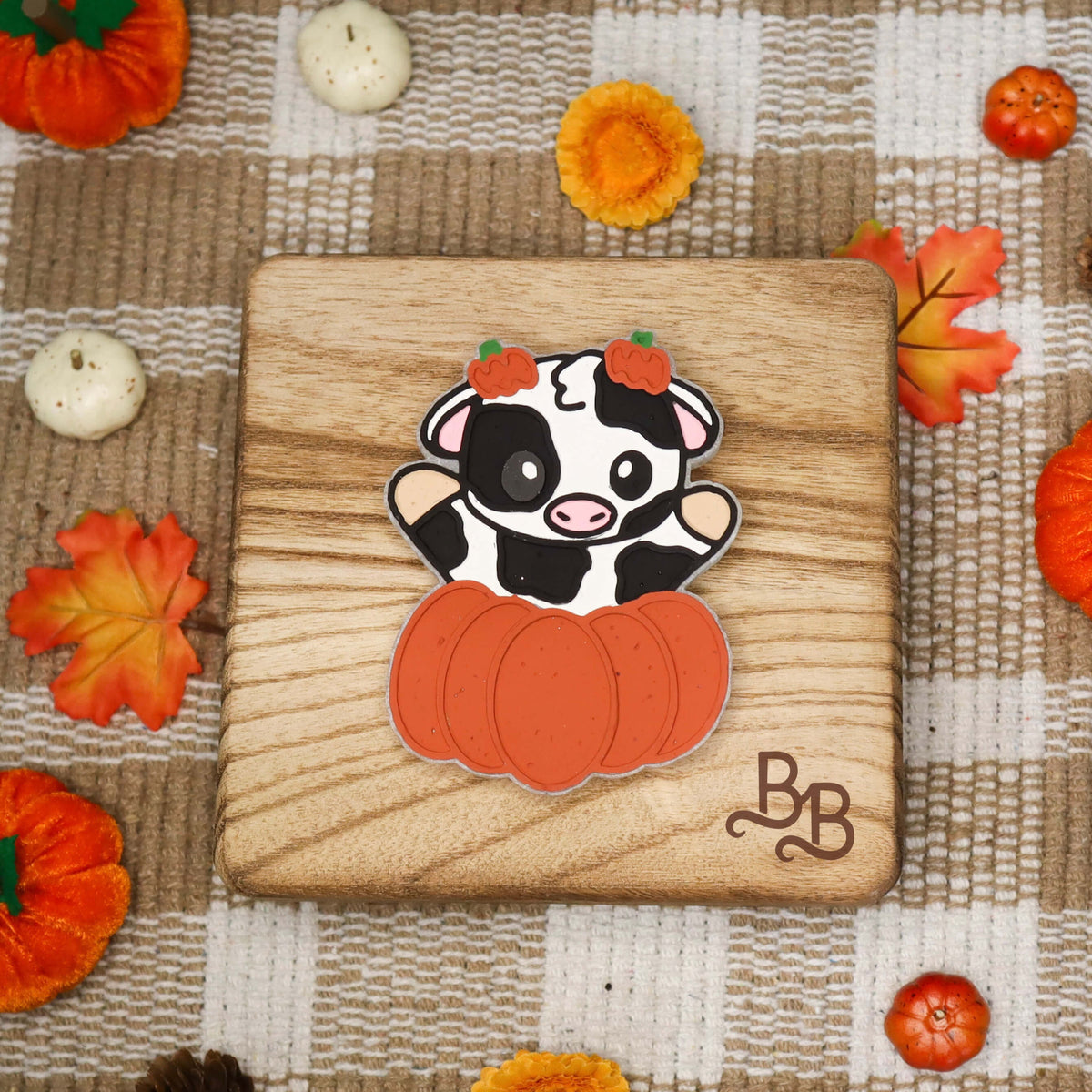 Cow Popping Out Of Pumpkin Freshie
