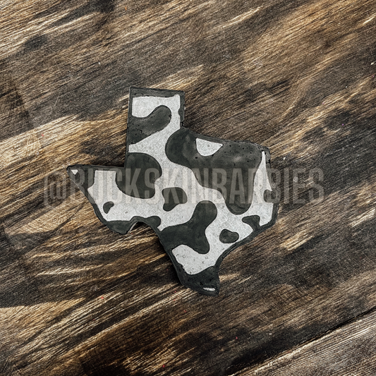 Black and White Cow Print Texas Freshie
