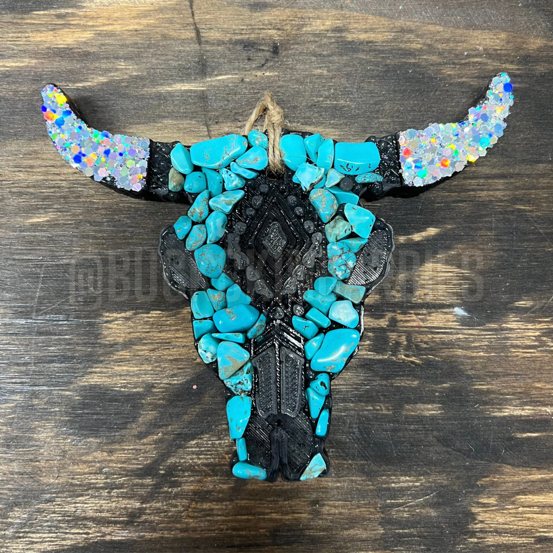 LARGE Turquoise Bull Skull